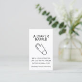 Minimalistisches Baby-Dusche-Windeln-Raffle-Ticket Visitenkarte (Stehend Vorderseite)