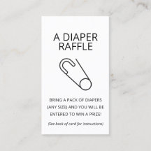 Minimalistisches Baby-Dusche-Windeln-Raffle-Ticket