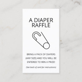 Minimalistisches Baby-Dusche-Windeln-Raffle-Ticket Visitenkarte