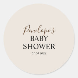 Minimalistisches Baby Duschnäppchen Runder Aufkleber