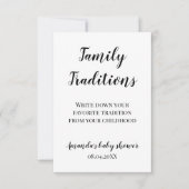 Minimalistisches Baby Duwer Family Tradition Spiel Karte (Vorderseite)