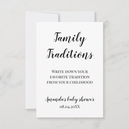 Minimalistisches Baby Duwer Family Tradition Spiel Karte (Vorderseite)