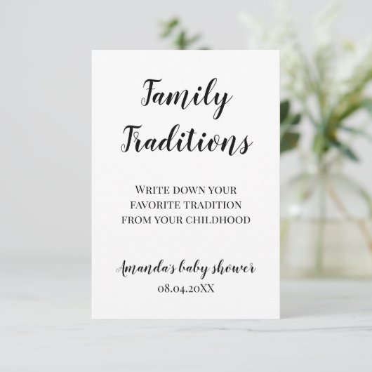 Minimalistisches Baby Duwer Family Tradition Spiel Karte (Stehend Vorderseite)