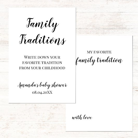 Minimalistisches Baby Duwer Family Tradition Spiel Karte