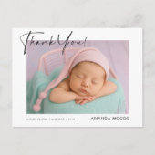Minimalistisches Baby Foto Vielen Dank Postcard Postkarte (Vorderseite)