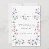 Minimalistisches Baby in Bloom Wildblume Kinderdus Dankeskarte (Vorderseite)