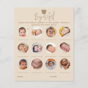Minimalistisches Baby Shower Boy oder Girl Game