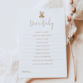 Minimalistisches Baby-Shower-Spiel Liebe Baby-Wüns