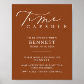 Minimalistisches Baby Shower Time Kapselstation-Ze Poster (Vorne)