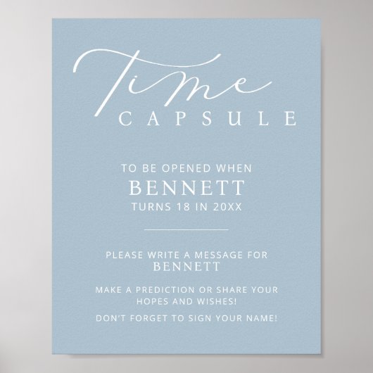 Minimalistisches Baby Shower Time Kapselstation-Ze Poster (Vorne)
