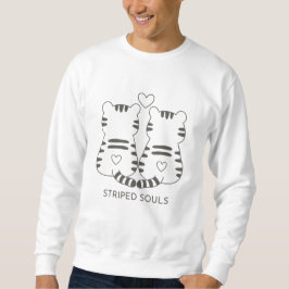 Minimalistisches Baby Tiger Couple Line Art - Wedd Sweatshirt