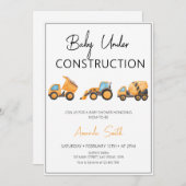 Minimalistisches Baby unter Baukinderdusche Einladung (Vorne/Hinten)