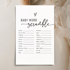 Minimalistisches Baby Word Scramble Baby Showspiel
