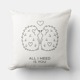 Minimalistisches BabyAnimal Couple Line Art-Weddin Kissen