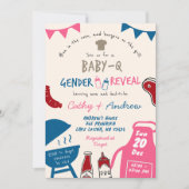 Minimalistisches BabyQ-Gender-Bericht Einladung (Vorderseite)