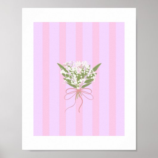 "Minimalistisches Baby's Breath Bouquet Poster' Poster (Vorne)