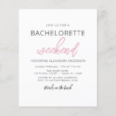 Minimalistisches Bachelorette-Wochenende-Party (Vorderseite)
