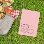 Minimalistisches Backyard Baby Q GRILLEN Dusche Ro Einladung