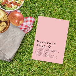 Minimalistisches Backyard Baby Q GRILLEN Dusche Ro Einladung