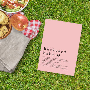 Minimalistisches Backyard Baby Q GRILLEN Dusche Ro Einladung