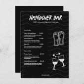 Minimalistisches Bar Drink Menükarte (Vorne/Hinten)