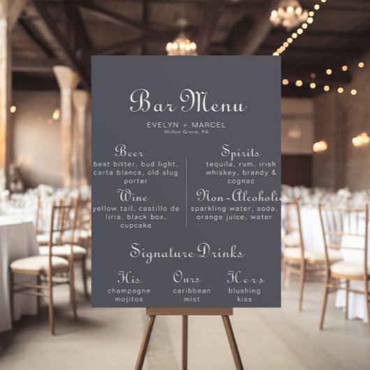 Minimalistisches Bar für Hochzeiten im Winter Poster