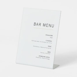Minimalistisches Bar für Hochzeiten in Weiß und Go Sockelschild