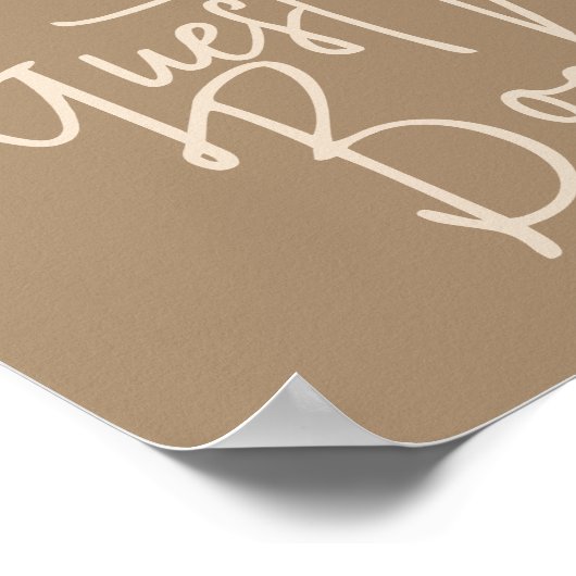 Minimalistisches Bärenbaby-Gästebuch Poster (Ecke)