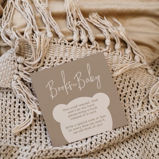 Minimalistisches Bärenduschenbuch Anfrage Begleitkarte