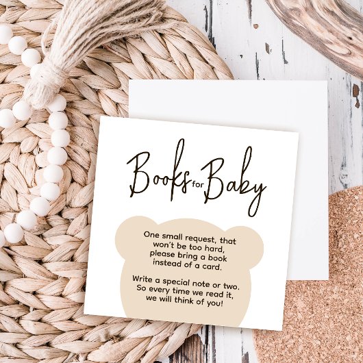 Minimalistisches Bärenduschenbuch Anfrage Begleitkarte