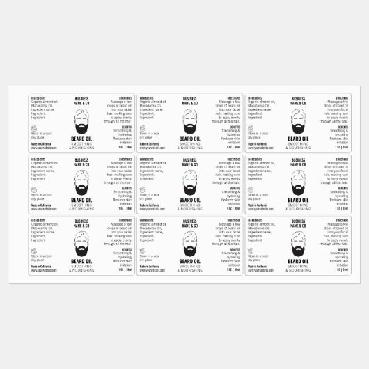 Minimalistisches Bärenöl 1 OZ Flasche Wasserdicht Etiketten (Blatt)