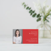 Minimalistisches Basisdesign Lebendiges Rot Profes Visitenkarte (Stehend Vorderseite)