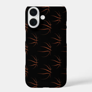 Minimalistisches Basketball-Linienkunstmuster – Sc iPhone 16 Hülle
