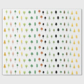 Minimalistisches Baummuster im Whimsikwald Geschenkpapier (Flach)