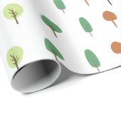 Minimalistisches Baummuster im Whimsikwald Geschenkpapier (Rolleneckpunkt)