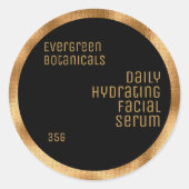 Minimalistisches Beauty-Etikett, schwarz und geweb Runder Aufkleber (Vorderseite)