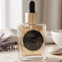Minimalistisches Beauty-Etikett, schwarz und geweb