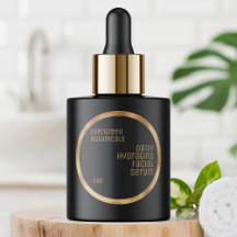 Minimalistisches Beauty-Etikett, schwarz und geweb