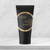 Minimalistisches Beauty-Etikett, schwarz und geweb Runder Aufkleber