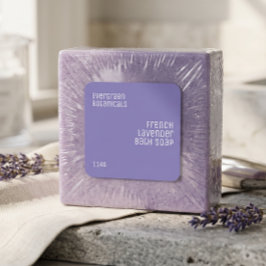 Minimalistisches Beauty-Produkt-Etikett weiß auf l Quadratischer Aufkleber