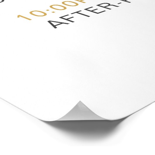 Minimalistisches Begrüßungs- und Zeitplanprogramm Poster (Ecke)
