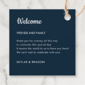 Minimalistisches Begrüßungsgeschenk für die Hochze Geschenkanhänger (Rückseite)