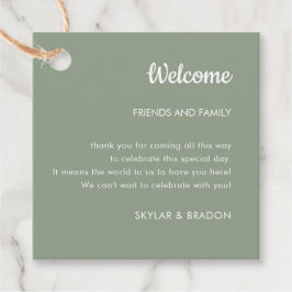 Minimalistisches Begrüßungsgeschenk für Hochzeitss Geschenkanhänger