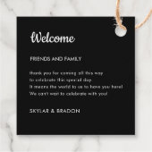 Minimalistisches Begrüßungsgeschenk Geschenkanhänger (Rückseite)