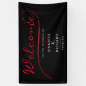 Minimalistisches Begrüßungsrot und schwarz Stilsch Banner (Vertikal)