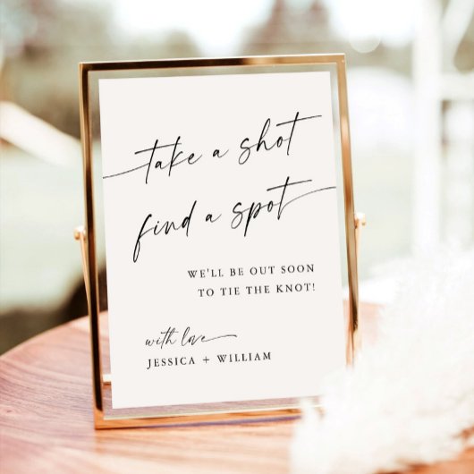 Minimalistisches Begrüßungszeichen für ein Getränk Poster