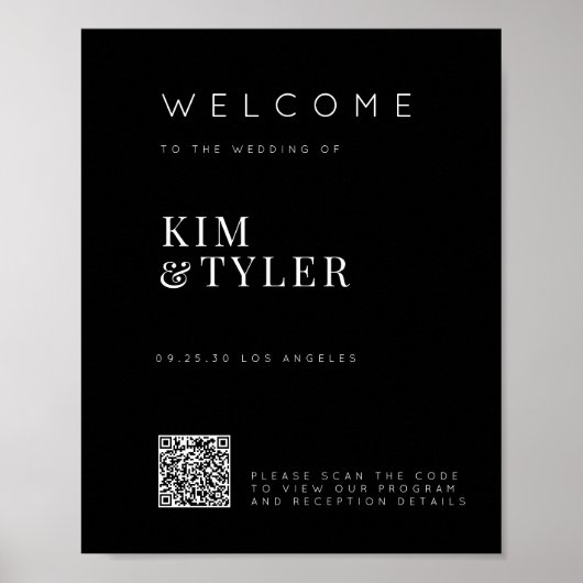 Minimalistisches Begrüßungszeichen QR CODE Poster (Vorne)