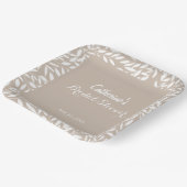 Minimalistisches Beige Blätter Brautparty Pappteller (Gewinkelt)