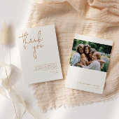 Minimalistisches Beige Brautparty Dankeskarte