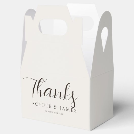 Minimalistisches Beige-Hochzeitsgeschenk Geschenkschachtel (Geöffnet)